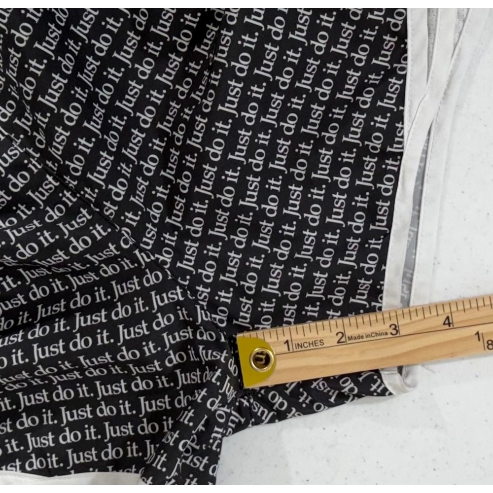 Nike Running Shorts XL Black White Just Do It Print Dri-FIT‎ Tempo Athletic - Picture 8 of 9